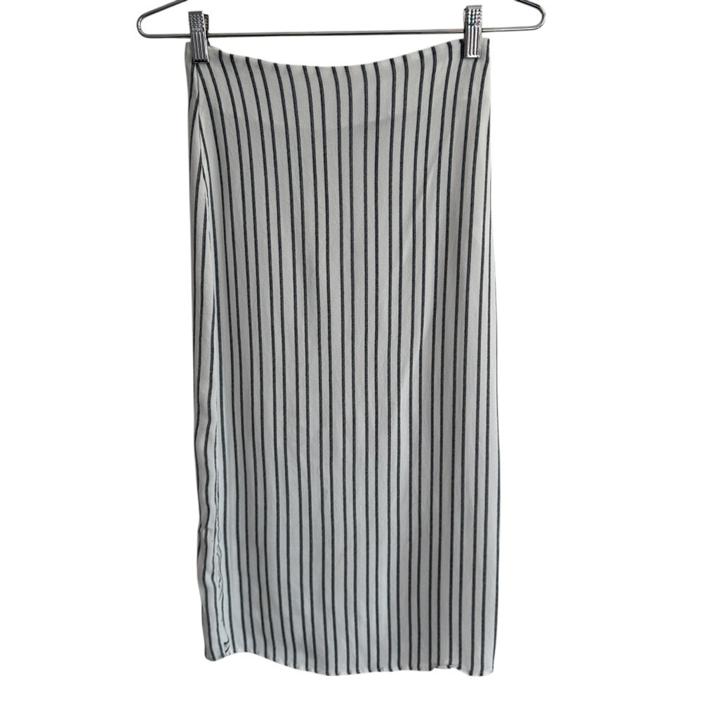 Reformation Striped Side Slit Midi Skirt, Size S
